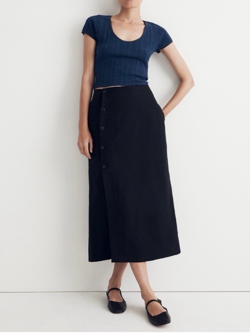 Madewell Linen Wrap Skirt Size 6